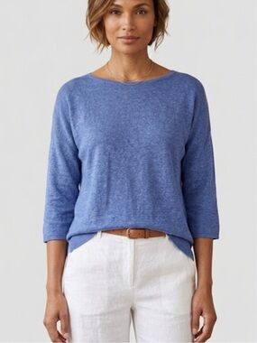 J. Jill Linen Blend Lightweight Boatneck Sweater